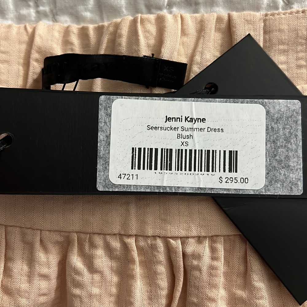 NWT JENNI KAYNE Seersucker Summer Dress in Blush - Picture 6 of 8